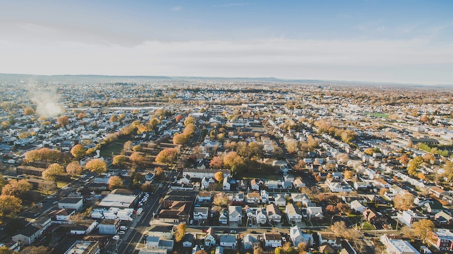New Jersey town from an aerial view