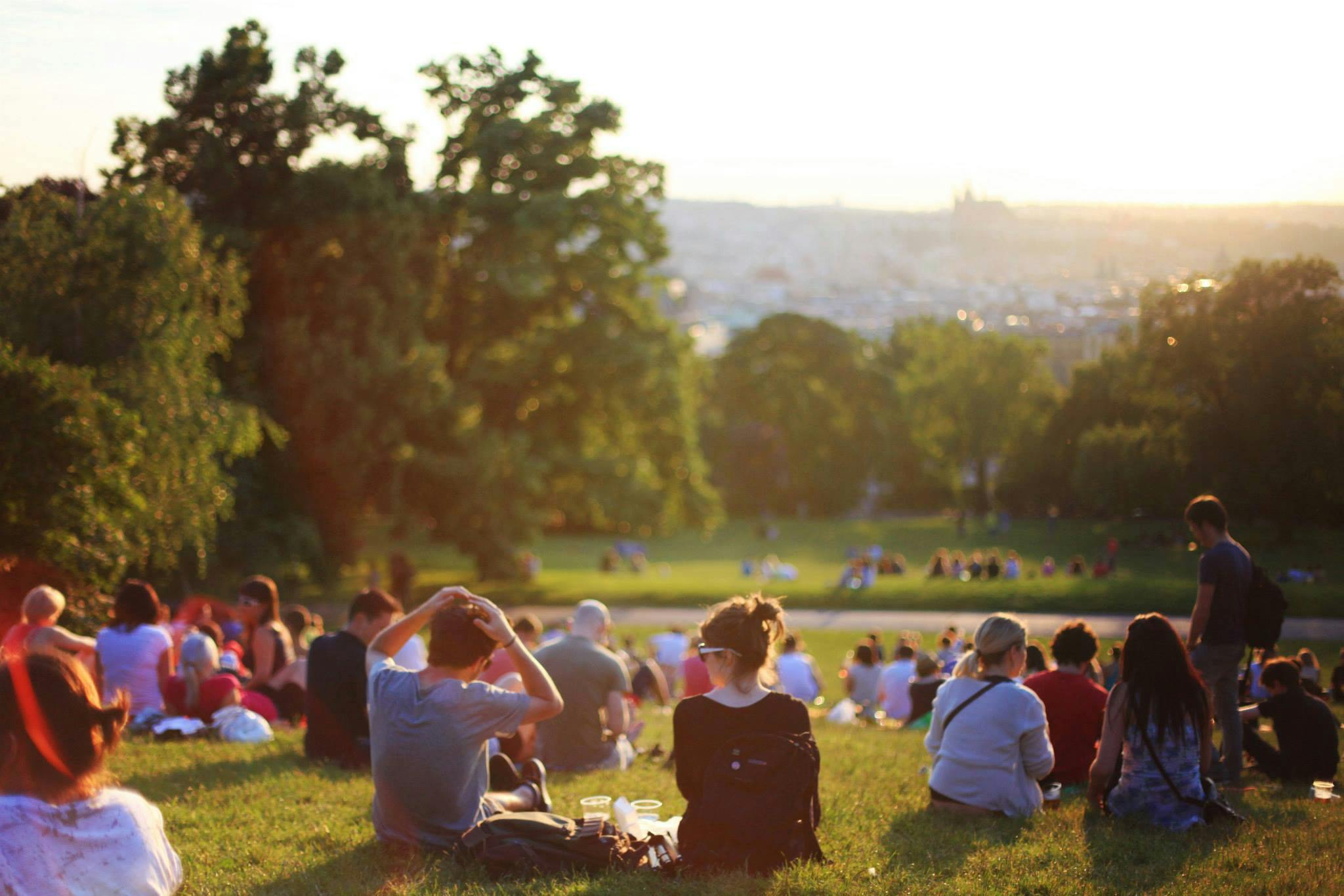 Community gathering in the park