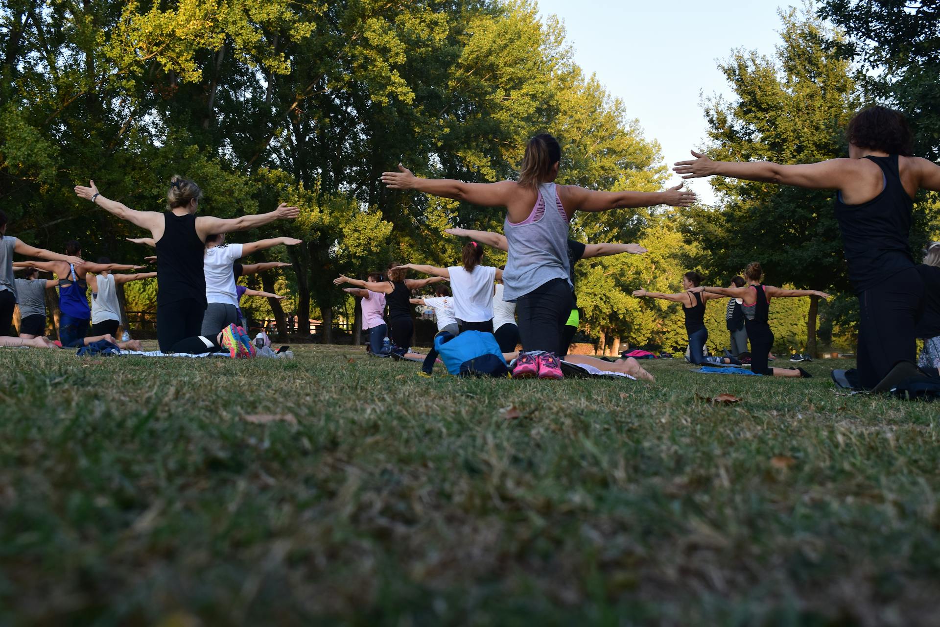 Yoga class in the park
