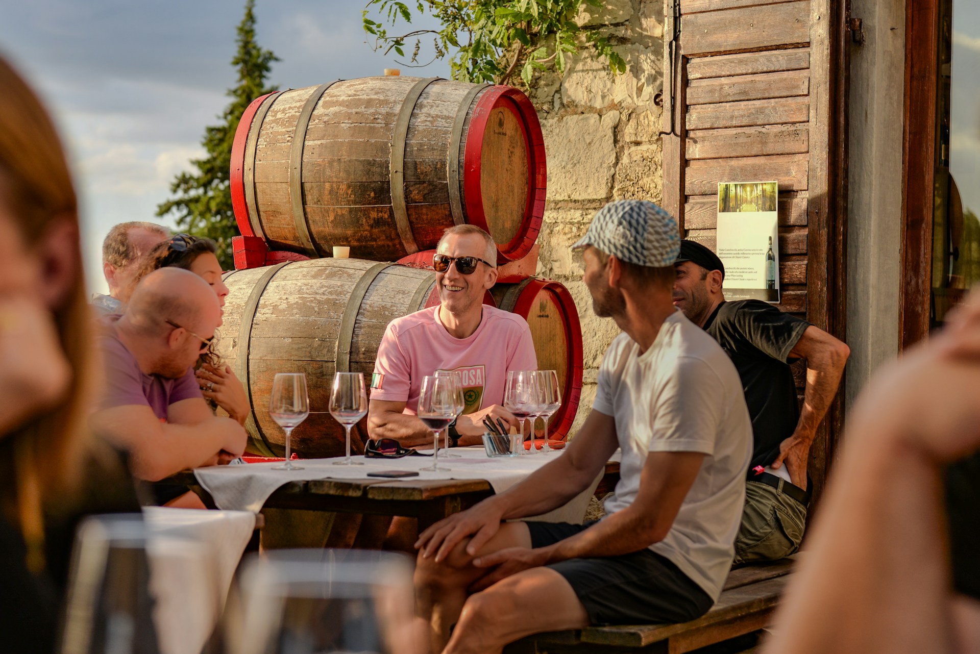 People enjoying time at a winery